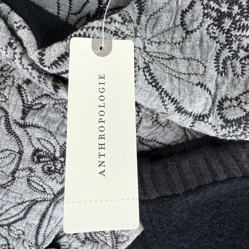 Anthropologie Knitted & Knotted Burke Embellished Bomber Jacket Black Floral XS - Picture 14 of 15